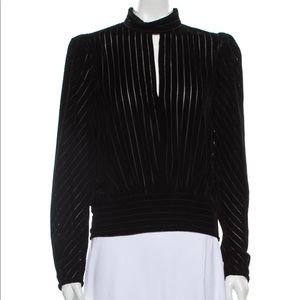 FRAME Denim mock neck blouse